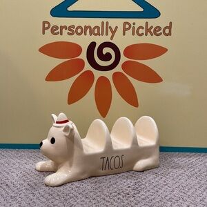 Cream Dog Taco Holder
